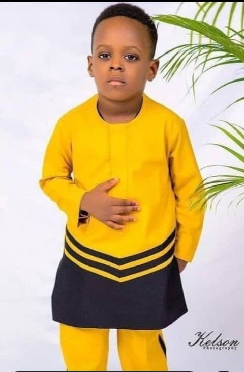 Boys Yellow and Black Color Block Senator Set