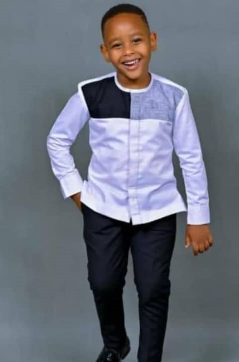 Boys Color Block Senator Shirt and Trouser Set