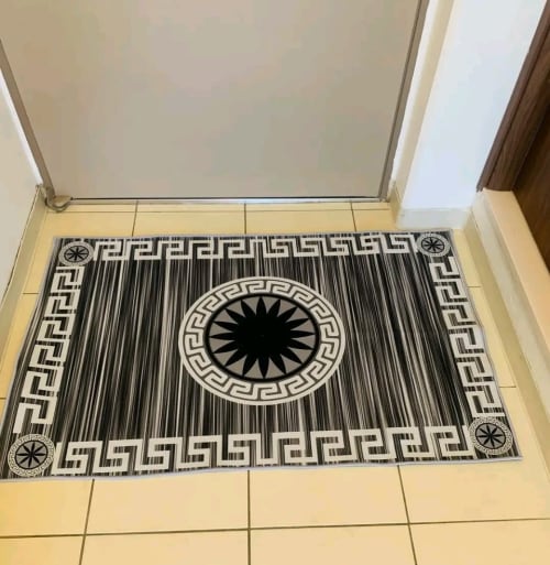 Decorative Door Mat with Greek Key Pattern