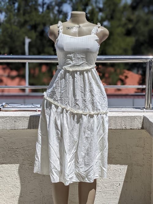 Ruffle Strap Tiered Midi Dress